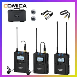 Microphones Wireless Lavalier Microphone Comica CVMWM200 PRO UHF Professional Lapel Mic for Camera Camcorder Interview Video Recording