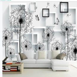Modern Custom 3D Wallpaper Dandelion box 3D TV background wall Home Decor Living Room Wall Covering256u