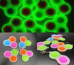 Simple Sensory Toy Luminous key chain Mobiles Glow finger bubble Keychain toys Relief Squeeze hH41N4Z42325193