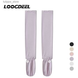 Protective Sleeves LOOGDEE 1Pair Ice Silk Sleeves Cycling Sunscreen Long Sleeve Women Anti-UV Breathable Soft Outdoor Sport Arm Guards Running Cuff L240312