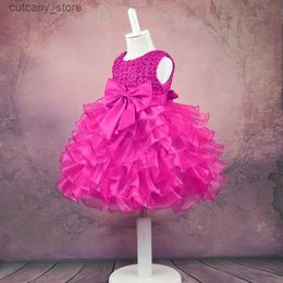 Girl's Dresses Baby Girl Princess Dress Pearl Infant Toddler Girl layered Vintage Vestido Party Birthday Ball Gown Xmas Baby Clothes 1-7Y L240313