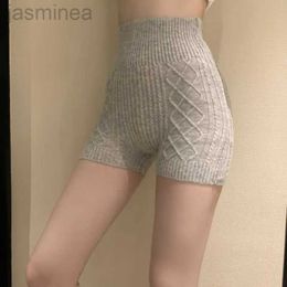 Shorts Women's Basic Yoga Shorts Colour Waist Knitted Slim Thighs Stretchy Short Pants ldd240312