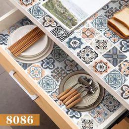 Peel And Stick Wallpaper Colourful Tile Contact Paper Removable Decor Wall Stickers Self Adhesive Film Shelf Drawer Liner Wallpaper180E