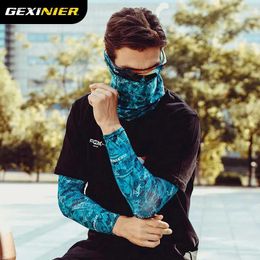 Protective Sleeves Summer Sun Protection Arm Sleeves Mens Outdoor Riding Turban Suits Women Ice Silk Sleeves New Fashion Arm Guard Sleeves Scarf L240312