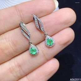 Stud Earrings KJJEAXCMY Fine Jewellery Natural Emerald 925 Sterling Silver Exquisite Girl Gemstone Ear Studs Support Test With Box