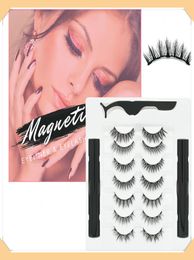 7 Pairs Magnetic Eyelashes False Lashes 2pcs Liquid Eyeliner Tweezer set 3D magnet False eyelashes Natural reusable No Glue Need6181878
