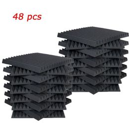48 PCS Acoustic Panels Studio Soundproofing Foam Wedge 1 X 12 X 12 265p