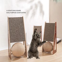 Cat Scratcher Board Tripod Type Detachable 3 In 1 Scratching Post Grinding Claw Corrugated Paper Climbing Pet Furniture Supplies 240309