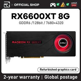 JIESHUO AMD RX 6600XT 8GB 2048SP Gaming Graphics Card GDDR6 GPU PCI-E 4.0 128-bit RX 6600 XT PC Desktop Video Office 6600XT RX