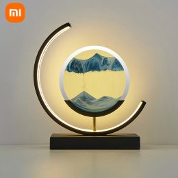 Control Xiaomi 7Inch Moving Sand Art Picture Round Glass 3D Deep Sea Sandscape In Motion Display Flowing Sand Frame Kids Gift Home Decor