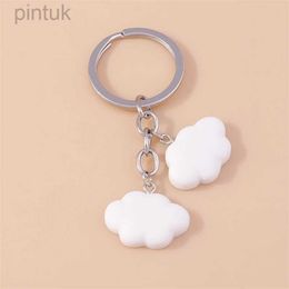 Keychains Lanyards Cute Keychains Resin Clouds Charms Keyrings Souvenir Gifts for Women Men Car Key Handbag Pendants Key Chains DIY Accessories ldd240312