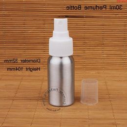 Promotion 10pcs/Lot 30ml Aluminum Perfume Bottle Women Cosmetic Small 1/2OZ Pot Spray Cap Container Atomizer White Lid Packaginghood qt Wuoe