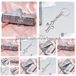 Party Favor Church Giveaway Gift For Guest Choice Crystal Cross Key Chains Bridal Shower Favors W8488 Drop Delivery Home Garden Festiv Dhxh8