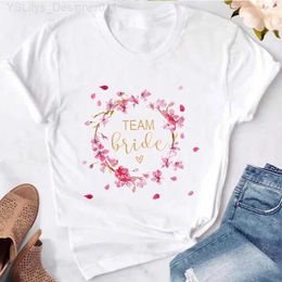 Women's T-Shirt Team Bride T-Shirt Women Bachelorette Hen Bridal Wedding Party Tops Evjf Future Bride Squad Tees Short Sled White Tshirt L24312