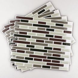 Wall Stickers 4Pcs Home Decor 3D Tile Pattern Kitchen Backsplash Mural Decals1279C