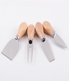 4pcsset Cheese Useful Tools Set Oak Handle Knife Fork Shovel Kit Graters For Cutting Baking Chesse Board Sets 0154101599