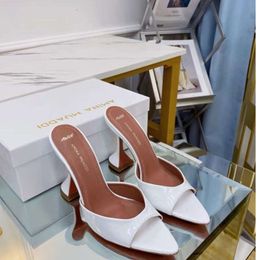 Amina Muaddi Designers Heels womens sandals high heeled shoes pointed toesl crysta buckle summer wedding dress heel strap genuine leather sole sandal ugghlge1243