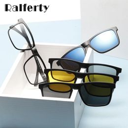 Ralferty Optical Kids Sunglasses Polarized Magnet Clip On Sunglass Prescription Grade Glasses Child Spectacle Frames Zero TR8005 240226