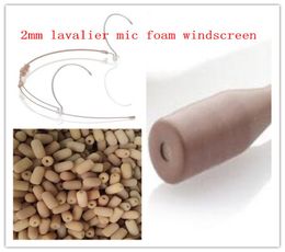 100 pack of headset microphone windscreens foam microphone windshields windshields skin color mic sponge cover 2mm hole2695632