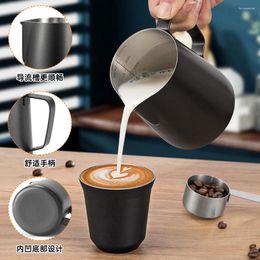 Mugs Coffee Milk Frothing Pitcher Jug 304 Stainless Steel With Scale Latte Steam Paint Process Kitchen Cafe Accessories