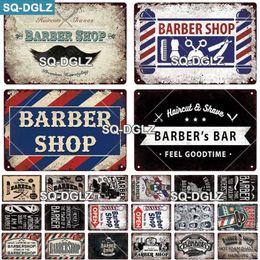SQ-DGLZ BARBER BAR Metal Sign Vintage Bar Decorative Metal Plaque Plate Wall Decor Tin Signs Barber Shop Poster Q0723211C