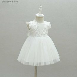 Girl's Dresses Newborn Girls Summer Baby Girl Dress Party and Wedding Christmas Baptism 1st Christening Birthday Frocks Lace Gown L240313