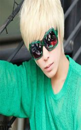 WoodFestival Men Blonde Wig Short Handsome Straight Party Synthetic Hair Full Wigs Platinum4703251
