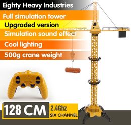 Upgraded Version Remote Control Construction Crane 6CH 128CM 680 Rotation Lift Model 24G RC Tower Crane Toy For Kids 2012095023720