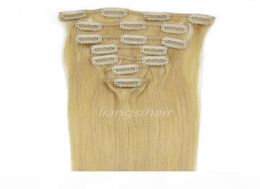 Clip in Hair Extensions Brazilian Peruvian Indian Malaysian Straight Virgin Remy Human Hair Products 15quot26quot 7pcs 24 Pa6128887