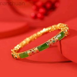 Bangle Hetian Jade Jasper New Chinese Style Filigree Auspicious Cloud Ruyi Openwork Bracelet Fashion Handmade Gemstone Jewelry Gifts ldd240312