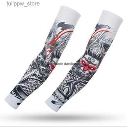 Protective Sleeves Fashion tattoo Arm Warmers Large sun protection Anti UV Skull Funny Devil ice silk cooling arms sleeves Cycling Hunting Hiking Travelling