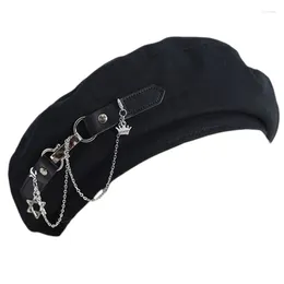 Berets Girls Painter Hat Dark Gothic French For Holiday Pography