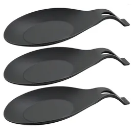 Dinnerware Sets 3 Pcs Silicone Spoon Rest Cooking Holder Coffee Accessories Splash Proof Delicate Scoop Utensil For Desktop Silica Gel