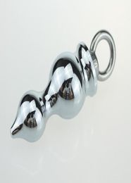 Small Size Unisex Metal Stainless Steel Anal Plug With Suspension Link Butt Booty Bead Adult Bdsm Product Sex Anus Toy For Lesbian9094686