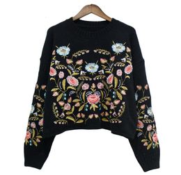 Fall new Big girls sweater kids stereo flower embroidered sweater pullover women knitted sweater big girls long sleeve jumper A4477470797