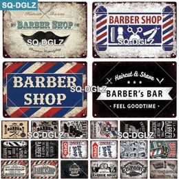 SQ-DGLZ BARBER BAR Metal Sign Vintage Bar Decorative Metal Plaque Plate Wall Decor Tin Signs Barber Shop Poster Q0723263F