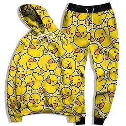 RUBBER DUCK META 3D Print Mens Tracksuit Sets Animals Casual Hoodie Pants 2pcs Oversized Sweatshirt Fashion Men Clothing 240228