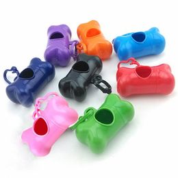 Pet Waste Bag Dispenser For Dog Poop Bags Accessories Bone Shape Plastic Pet Small Dog Waste Poop Bags Dispenser Holder263i