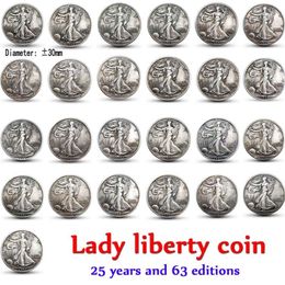 63pcs American complete set of lady liberty old Colour craft copy COINS art collect285k