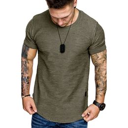 Mens Bamboo Knot Cotton Round Neck Short Sleeved Youth Summer Fashion Casual Running Sports Thin Popular T-shirt