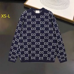 luxury Designer Sweater Man for Woman Knit Crow Neck Womens Fashion Letter Black Long Sleeve Clothes Pullover Oversized Blue Top American size S-XL A6 S502