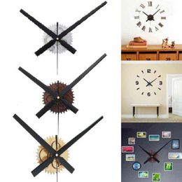 Dreamburgh 3D Wall Clock Creative Wooden Gear DIY Clock Quartz Movement Mechanism Repair Set 3 Colours Home Decor Kit Parts Tool H1286M