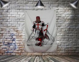 Masonic Knight Templar Flag Banner Polyester 144 96cm Hang on the wall 4 grommets Custom Flag indoor decoration013031813