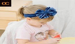 OC039s 2021 Children039s Headband Solid Colour flannelette Nylon hair accessories large size Baby hairs band Velvet Custom lo1727123