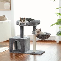 Cat Tree Small Cat Tower Cat Condo for Indoor Cats with Sisal Covered Scratching Post Deep Hammock for Kittens and Small Cats 240227