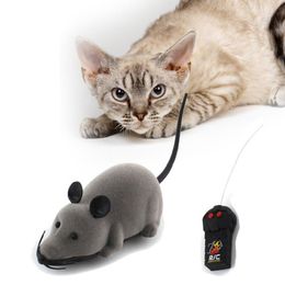 Funny Remote Control Rat Mouse Wireless Cat Toy Novelty Gift Simulation Plush Funny RC Electronic Mouse Pet Dog Toy For Children295O