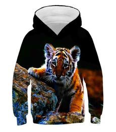 Fashion Cool tiger Hoodies boysgirls Thin 3D Sweatshirts with Hat Animal Print Tiger Hoodie Sweatshirt kids Tracksuit Jackets Y203460976