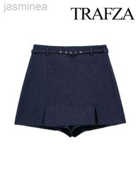 Shorts Women's Style Colour Waist Belt Decorate Fashion And Slim Short Pants ldd240312