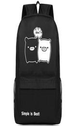 Black and white pig backpack Simple is day pack cartoon school bag Casual packsack Print rucksack Sport schoolbag Outdoor day8903242