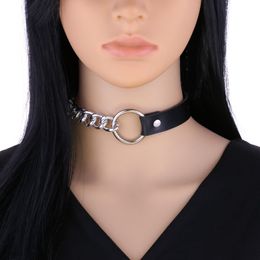 Halloween O Choker Necklace Vintage Rock Collar Punk Gothic Style Chain Leather Choker Necklace Fashion Jewellery